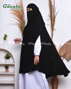 Khimar jilbab jumbo syari model belah samping non pad plus cadar PD 120 PB 150