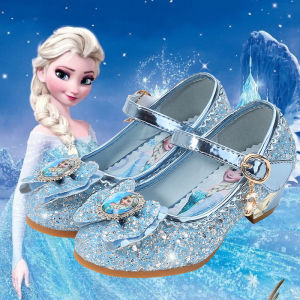 รองเท้าส้นสูงสำหรับเด็กผู้หญิง รองเท้าหนังนิ่ม รัดโบว์ ทรงหัวมน รองเท้าเด็กเจ้าหญิง รองเท้าเด็ก รองเท้าผ้าใบ รองเท้าเด็กผู้หญิง