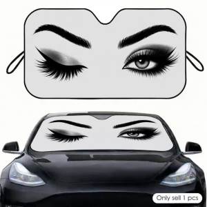 Cute Girl Eye Sun Visor Car Windshield Sunshade Front Window UV Protection Heat Insulation Sun Shade Cover Foldable