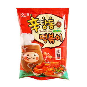 Haitai Spicy Fried Rice Cake Strips Korean Puffed Snacks Sweet And Spicy Flavor Bagged Snacks 110g Leisure Food Snacks