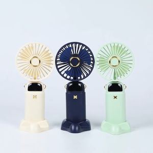 Popcorn 3000mAh Mini Portable Hand-Held USB Rechargeable Fan 5 Speed Adjustable Digital Display