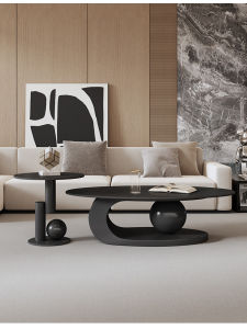 Luxurious Italian French Minimalist Oval Coffee Table