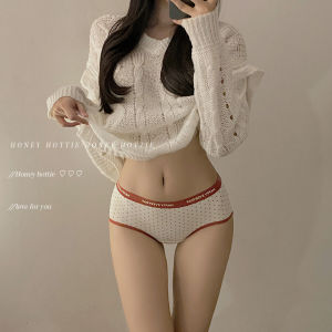 Hottie Low-Waist Cotton Underwear Breathable Red Color Simple Design Triangular Pants for Young Women Lucky Year Briefs