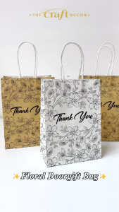 The Craft Decor 10pcs Floral Paper Thank You Gift Bag | Goodies Bag | Wedding Doorgift Bag | Packing Bag