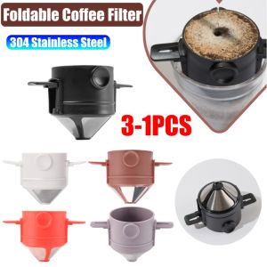 Foldable Coffee Filter Portable Pour Over Coffee Maker Stainless Steel Reusable Coffee Funnel Dripper Paperless Pour Over Holder