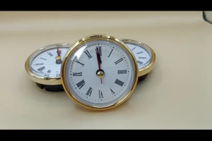 2PC Quartz Mini Clock Insert for DIY with Roman Numerals Gold Plated (65mm) (AAA Battery not included)
