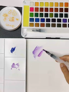 ใหม่ล่าสุด สีน้ำก้อน สีน้ำตลับ สีน้ำวาดรูป สีน้ำก้อน 12/18/24/36/48สี สีน้ำพกพา Watercolor paint