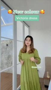 Victoria Dress Wanita: Tunik Rayon Twill & OOTD Midi Dress