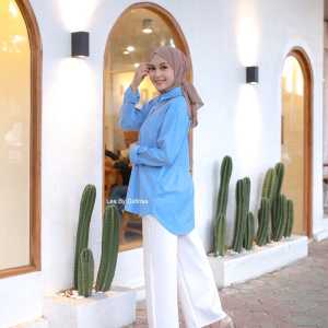 MEGA SALE: Kemeja Oversize Wanita Lengan Panjang & Atasan Cewek Jumbo Polos