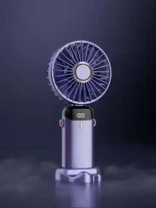 GOOJODOQ Kipas Angin mini Fan 3-in-1 Multipurpose Portable USB Fan 10000mAh 5-Speed Wind LED Display Handheld Rechargeable Desk Cooling Fan