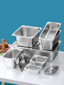 304 Stainless Steel Rectangular Tray Sauce Dish Serving Bowl Catering Buffet Container Food Tray Jam Box with Lid Rectangular Shape