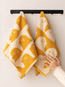 Cute Ghost Pure Cotton Face Towel Absorbent Soft Children Friendly No Shedding Home Use Cartoon Design Bath Towel/Hand Towel
