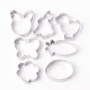12Set Easter Cookie Cutter Stainless Steel Baking Mold Reusable Easy Clean for Biscuit Pastry DIY Home Kids Easter Party Baking