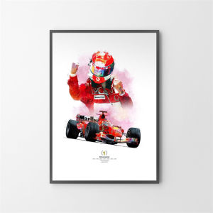 Watercolor Formula 1 Grand Prix Racing Driver Poster Aesthetic F1 Racer Helmet Motorsport Canvas Print Wall Art Home Room Decor