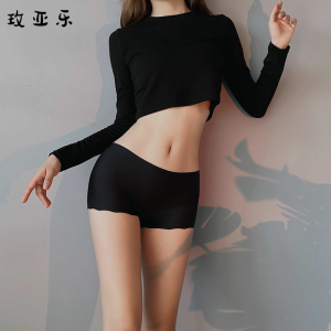 กางเกงชั้นในสตรีเอวกลางแบบไร้ตะเข็บ ผ้าไหมน้ำแข็ง ระบายอากาศได้ดี กางเกงชั้นในสตรีแบบสี่เหลี่ยม ป้องกันการมองเห็น กางเกงชั้นในผ้าฝ้าย