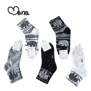 ถุงเท้าข้อสั้น ลายช้าง ใส่แฟชั่น ขนาด Free size