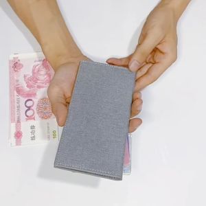 【In stock】MICRO Black/Blue/Gray Business Credit Card ID Cards Case Card Holder Long Purses Thin Wallet Canvas Men Wallet