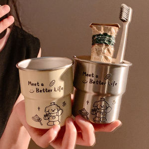 Cốc Đựng Nước Súc Miệng Bằng Thép Không Gỉ Dễ Thương Cho Cặp Đôi Cốc Đựng Bàn Chải Đánh Răng Cho Sinh Viên Ký Túc Xá Thiết Bị Vệ Sinh Cá Nhân