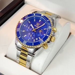 OLEVS Jam Tangan Pria Otomatis Dewasa Terbaru 2025 Anti Air Multifungsi Bercahaya Kalender Dial Stainless Steel Box Set