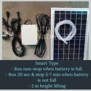 Solar Immersible Pump with Battery Aquaponic Hydroponic Aquarium Work at night without sunlight