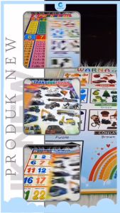 Paket 8 Poster Belajar Anak Edukasi Huruf Angka Transportasi Hewan Buah Sayur dll