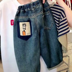 Childrens Casual Denim Jeans New Small Kids Boys Girls Fashionable Versatile Spring Autumn Style Korean Version Sportswear
