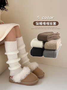 ถุงเท้าเด็กผู้หญิง ถุงเท้ายาวถึงข้อเท้าแบบหนา อบอุ่น แฟชั่นฤดูใบไม้ร่วง/ฤดูหนาว ถุงเท้าเด็กผู้หญิงแบบสวมสบาย