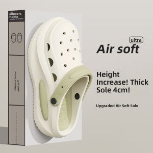 Womens Summer 2025 New Thick Bottomed Slip-On Sandals Anti-Slip Odor-Resistant Beach Slippers EVA Material Easy to Wear And Comfortable