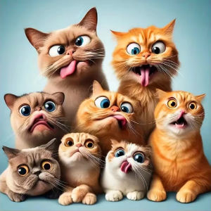 Jigsaw Puzzle 500 1024pcs Funny Cat Face Silly Expression Pet Art For Adults Stress Relief Puzzle Fun Entertainment Present