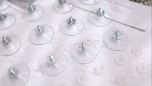 Kop Kaca kuat/ Tempelan Karet Bening / Gantungan Tempel 41 mm 10 PCS