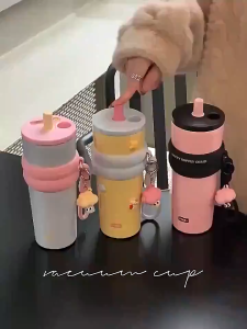 น้ำถ้วยสแตนเลสเคลือบเซรามิกผลฉนวนกันความร้อนที่แข็งแกร่งถ้วยรถความจุขนาดใหญ่ป้องกันการรั่ว