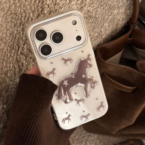 2026 Korean 3D Cartoon Horse Stars Phone Case For iPhone 17 Air 16 15 14 13 12 11 Pro Max XS XR X 7 8 Plus Shockproof Hard Cover