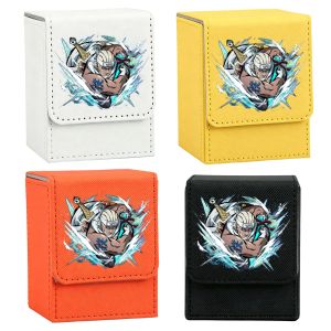 Bandai | Uzumaki Naruto PU Leather Card Box with Display Window Uchiha Sasuke Trading Card Storage Case Hatake Kakashi Game Card Box Gift