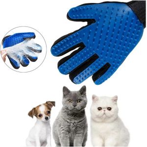 Pet Grooming Glove Hair Remover Massage Bathing Tool for Cats Dogs Rabbits Deshedding Cleaning Silicone Pet Massage Glove Brush