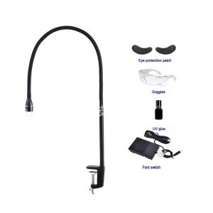 UV Lash Light for Light Curing UV Eyelash Glue LED Eyelash Extensions Nail Tech Glue Lamp 10W Flexible Gooseneck