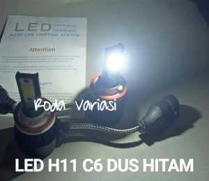 Lampu LED C6 Type H11 Putih 6000K Dus Hitam