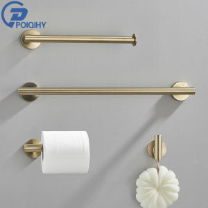 Brushed Gold Bathroom Accessories Towel Bar Bath Robe Hook Bathroom Hardware Set Shelf for Towels Paper Tissue Holder