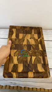 Thớt gỗ Teak cao cấp 25x200x300mm có rãnh  thớt gỗ hàng công ty xuất khẩu