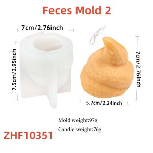 3D Feces Silicone Mold DIY Poop Shaped Plaster Resin Funny Craft Mould Stool Aroma Candle Making Tool Creative Home Party Gifts