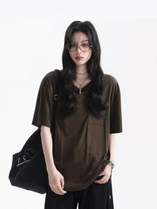 zuocisankon | Vintage Textured Loose Couple College Style T-shirt