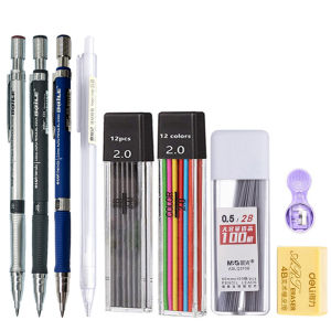 Bộ Bút Chì Cơ Khí 2.0mm Với Ruột Chì Đen/màu 2B Để Viết Phác Thảo Vẽ Tranh Dùng Cho Trường Học Bút Chì Tự Động