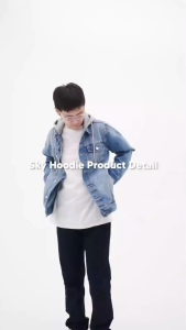 Gassela Fashion Jaket Jeans Hoodie Pria M-XXXL Jumbo Kekinian Cowok Denim Kupluk Casual Distro