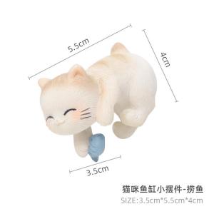 Creative Cute Cat Aquarium Decorative Potted Plant Resin Craft Small Animal Courtyard Display Piece Home Decorations