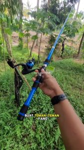 MUXI joran pancing set 1.8M 6 Bagian Spinning Fishing Rod Reel Set Fiber Glass Telescopic untuk Air Tawar Anak-anak Fishing pancingan set lengkap joran pancing full set pancing 1 set lengkap kuat