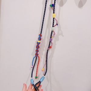 Dây Đeo Điện Thoại Di Động Đan Nhiều Màu Sắc Dây Đeo Máy Ảnh Cầm Tay Dây Đeo Vai Chống Thất Lạc Phụ Kiện Điện Thoại Di Động Thời Trang Hàn Quốc