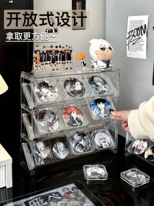 Transparent Acrylic Biji Display Stand Badge Memo Card Storage Organizer Simple Style Desktop Storage Rack for Miscellaneous Items