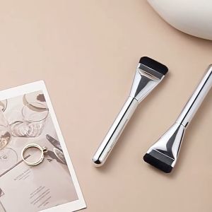 Foundation Brush,Flat Head Ultra-Thin Soft Efficient Powder Control Even Application Professional Lightweight and Durable Easy to Clean Non-Deforming Wear-Resistant for Facial Cosmetics Applicator Beauty Tool