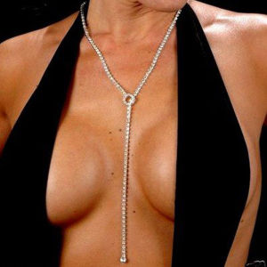 Stonefans Rhinestone Chain Long Necklace Clavicle Chain for Women Crystal Choker Necklace Y Neck Chains Club Prom Jewelry Gift