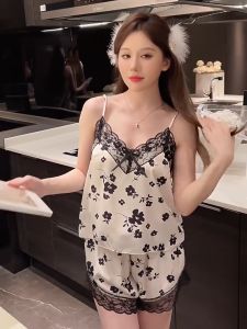 ชุดนอนเซ็ต เซ็ท หมอน กาง เสื้อ กางเกง ขาสั้น ลาย ดอกไม้ เบา เย็น สวยสูง เส้นราคา สาวอ้วน H9205