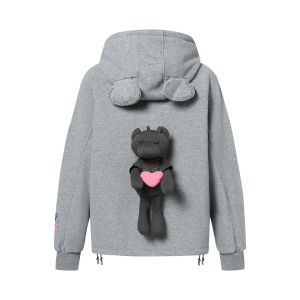 Cute 3D Bear Winter New Womens Hooded Fleece Sweatshirt Coat
